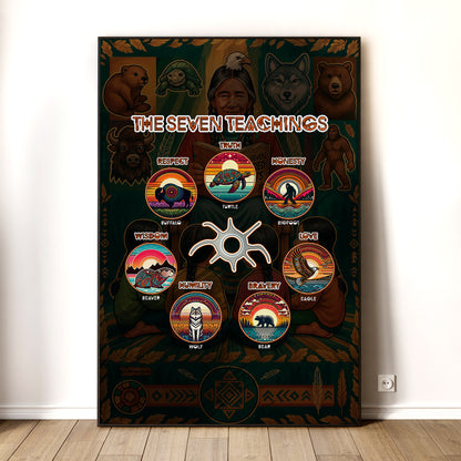 The Seven Sacred Laws Animal Symbols Indigenous Poster/Canvas