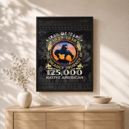 Trail of Tears Memorial 125,000 Native Americans Lost Poster/Canvas