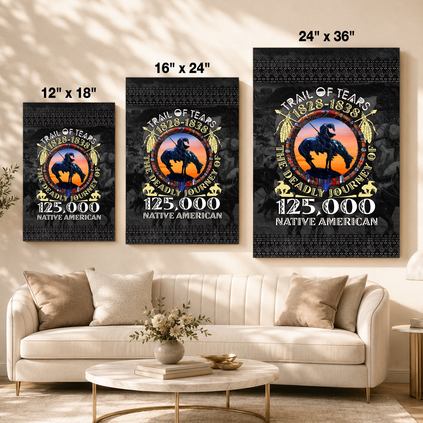 Trail of Tears Memorial 125,000 Native Americans Lost Poster/Canvas