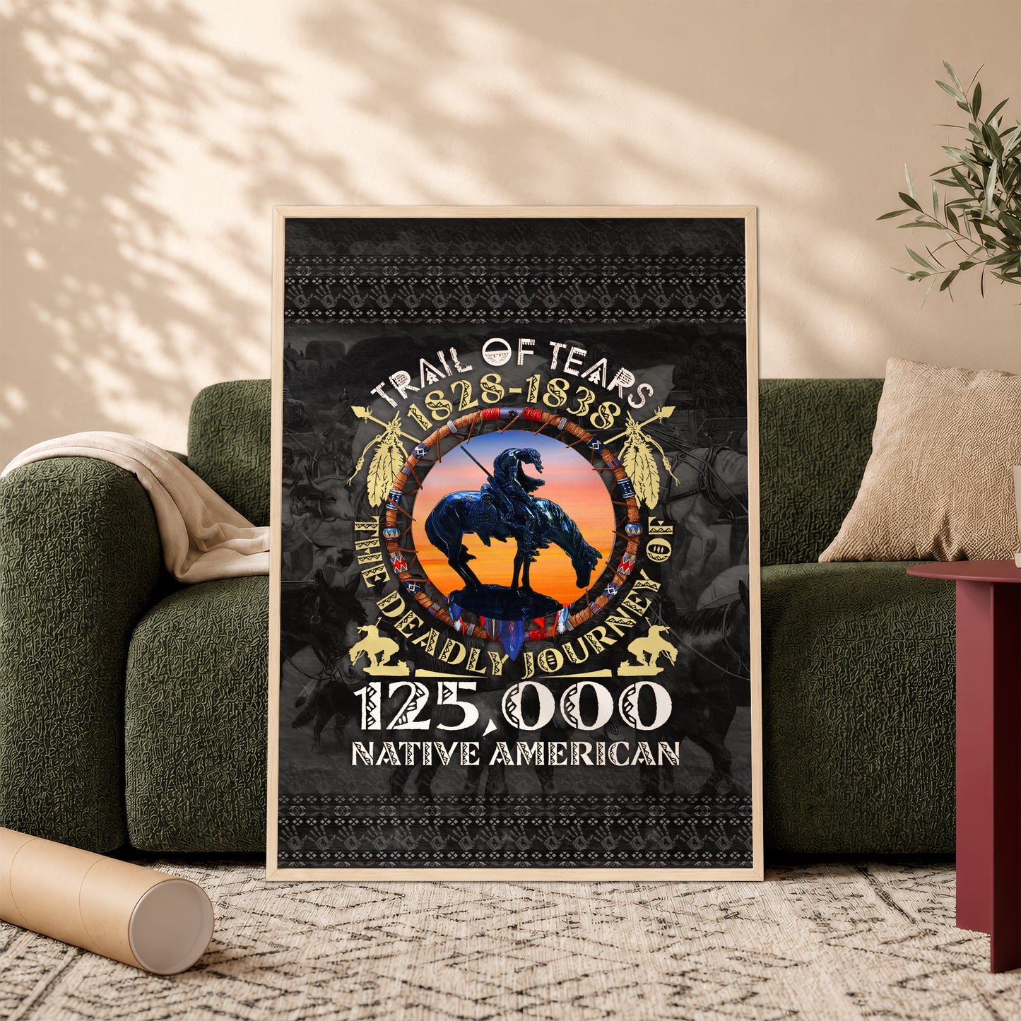 Trail of Tears Memorial 125,000 Native Americans Lost Poster/Canvas
