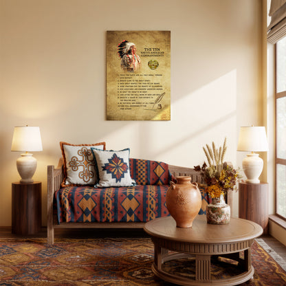 The Ten Native American Commandments Of Chief Poster