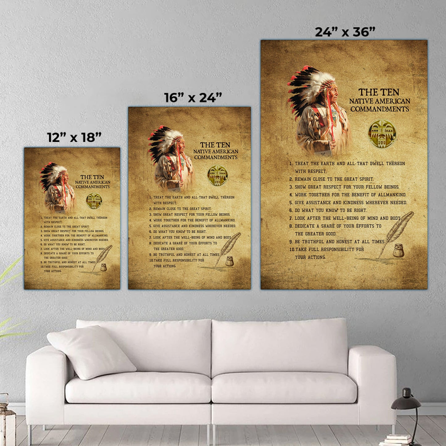 The Ten Native American Commandments Of Chief Poster