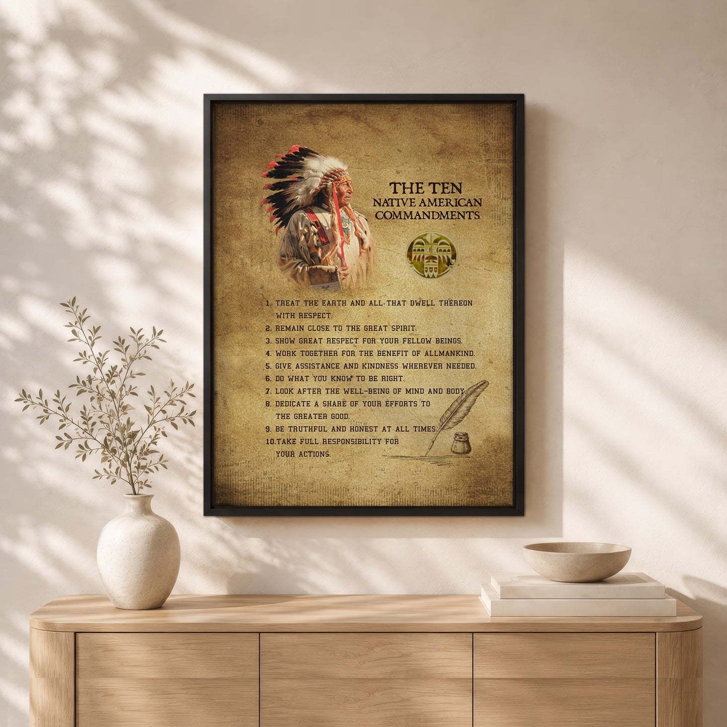 The Ten Native American Commandments Of Chief Poster