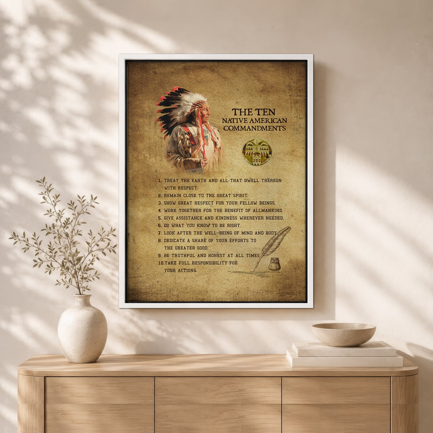 The Ten Native American Commandments Of Chief Poster