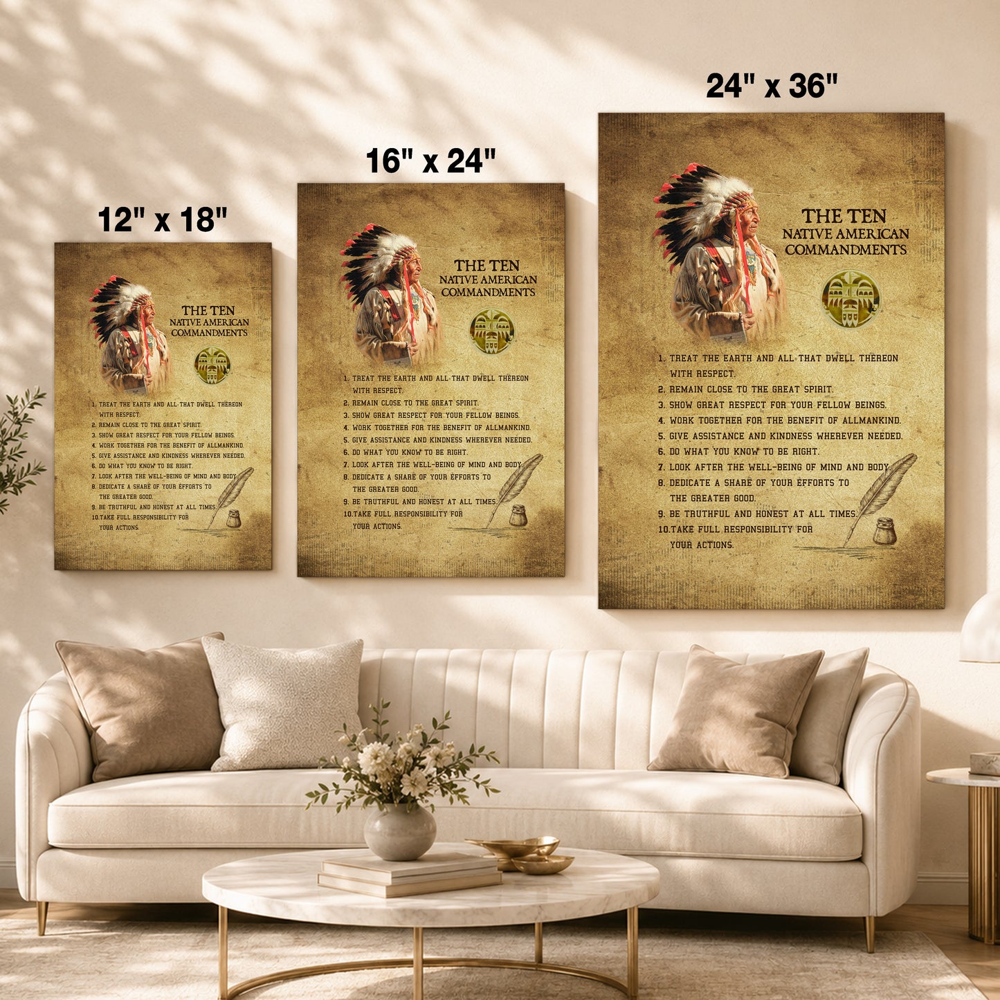 The Ten Native American Commandments Of Chief Poster
