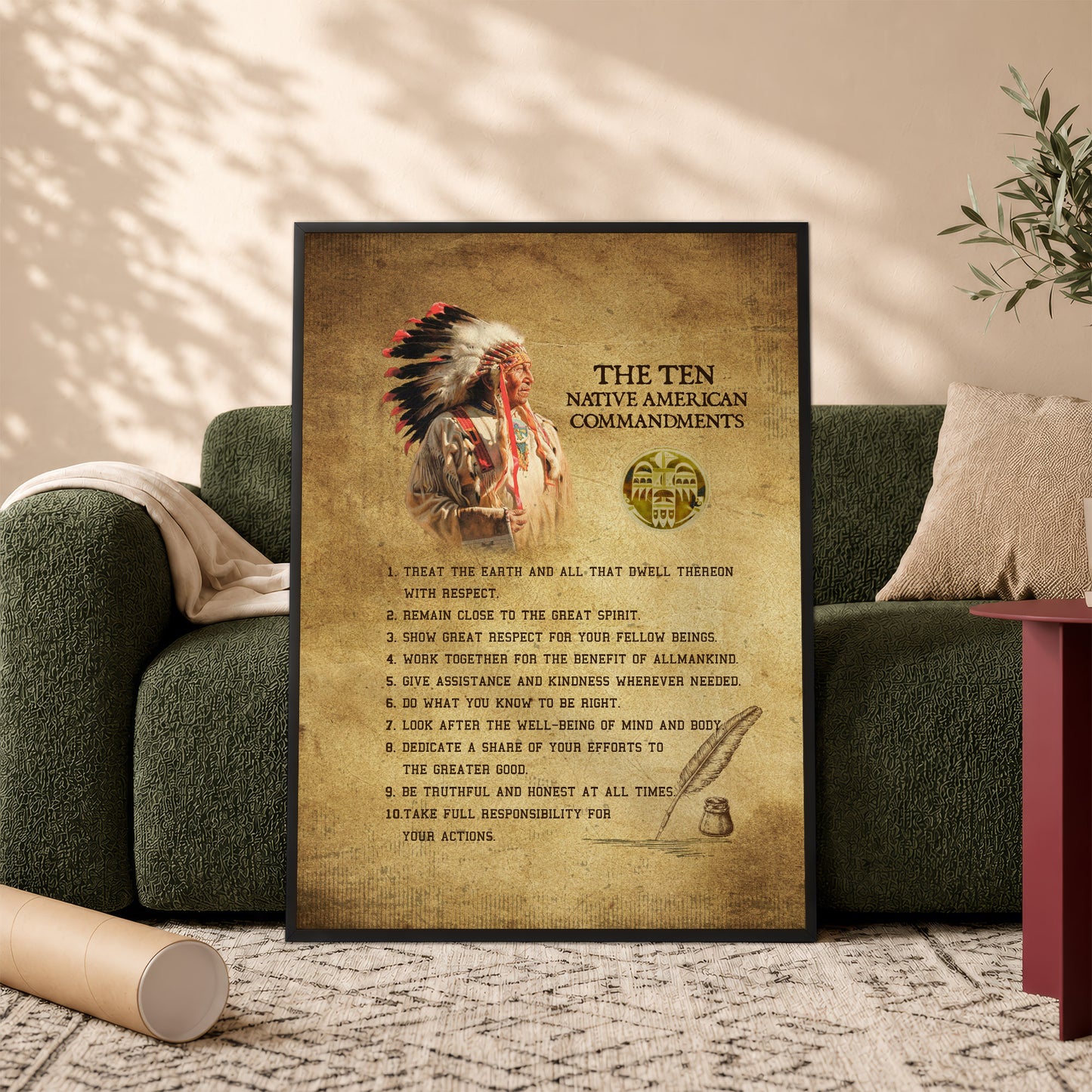 The Ten Native American Commandments Of Chief Poster
