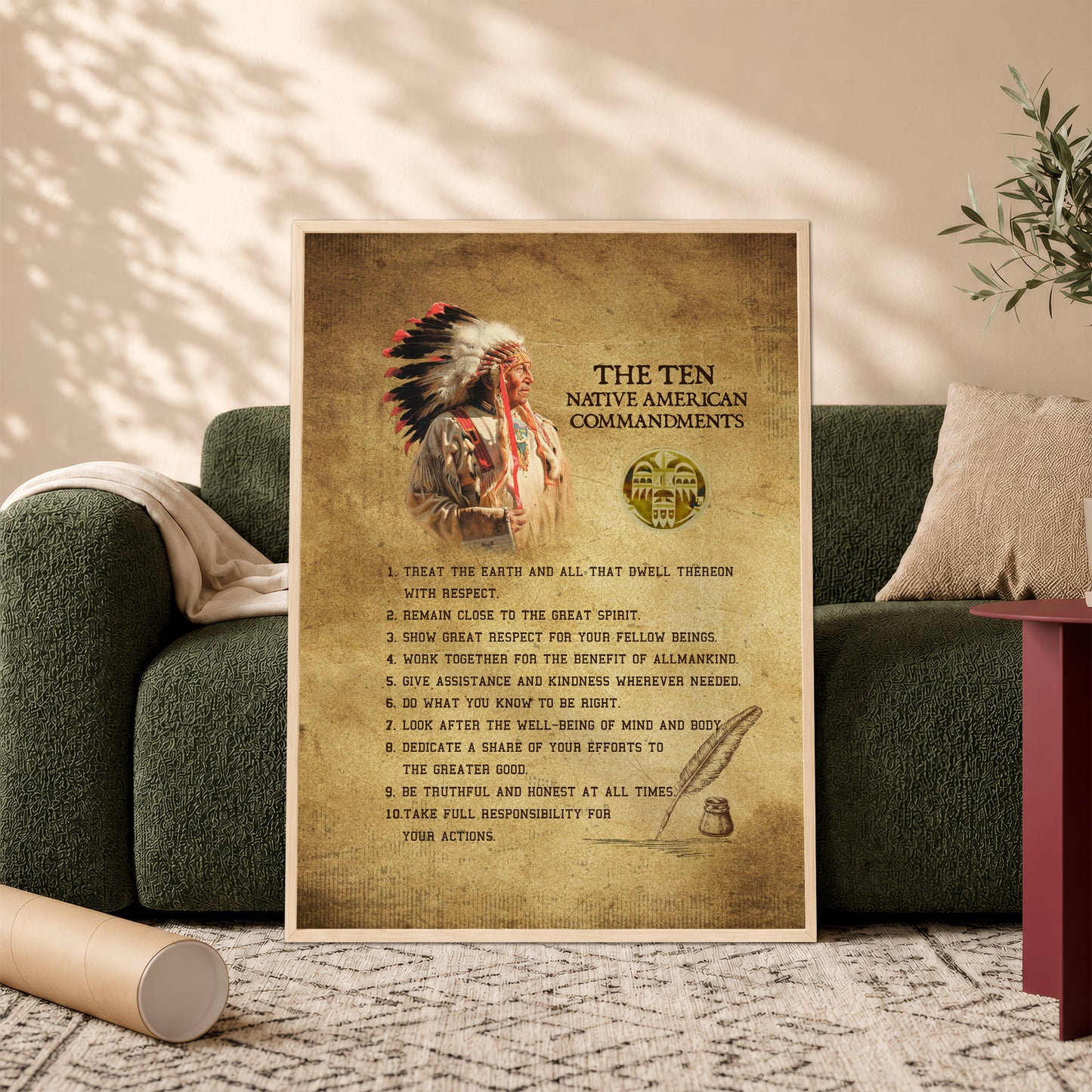 The Ten Native American Commandments Of Chief Poster