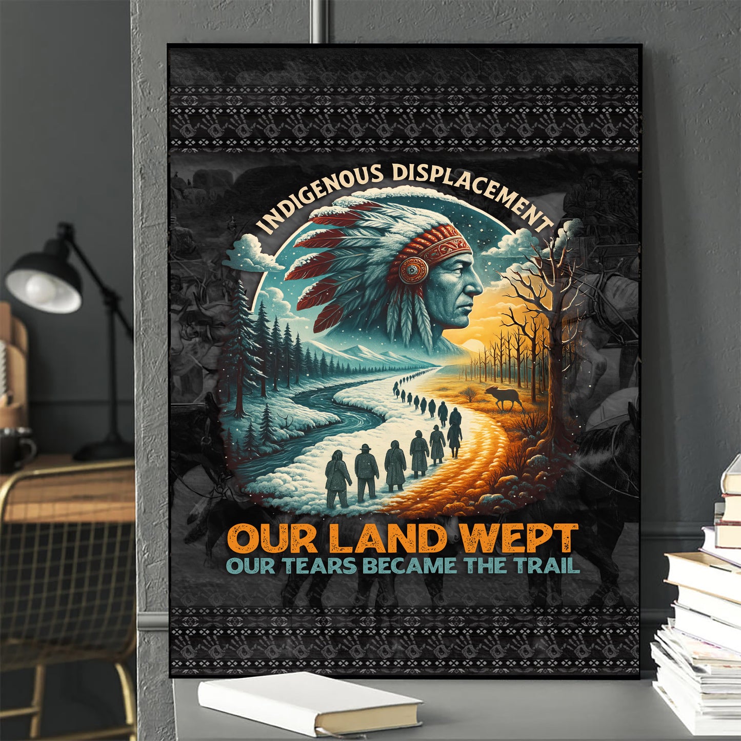 Our Land Wept Indigenous Displacement Trail of Tears Wall Art Poster/Canvas