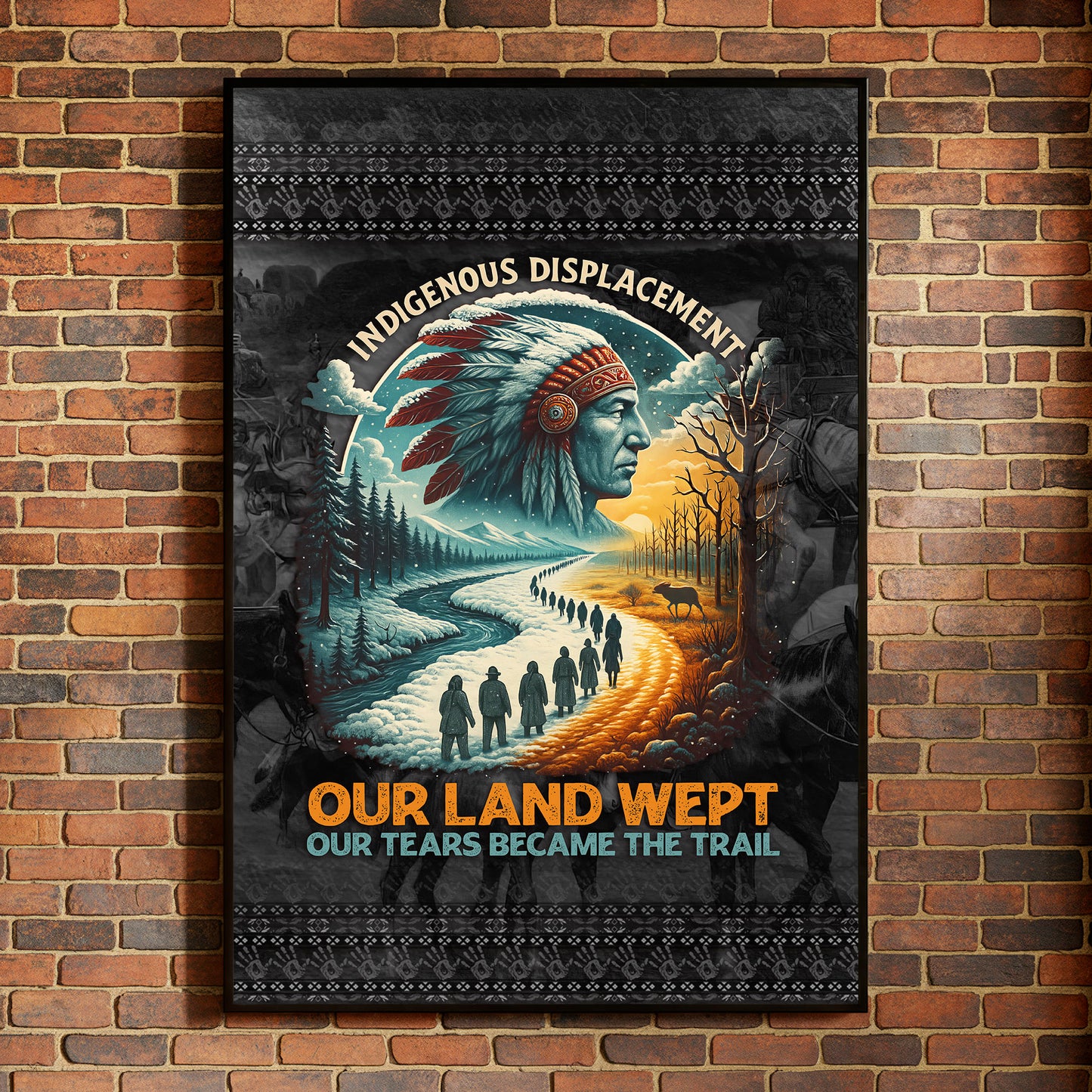 Our Land Wept Indigenous Displacement Trail of Tears Wall Art Poster/Canvas
