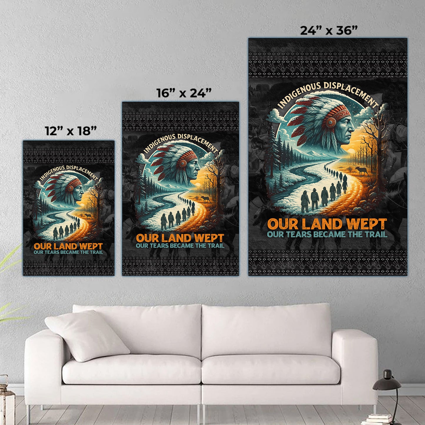 Our Land Wept Indigenous Displacement Trail of Tears Wall Art Poster/Canvas