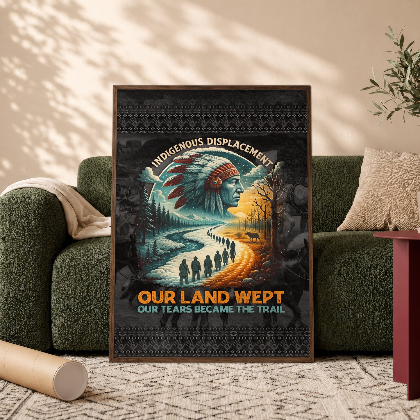 Our Land Wept Indigenous Displacement Trail of Tears Wall Art Poster/Canvas