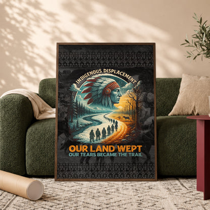Our Land Wept Indigenous Displacement Trail of Tears Wall Art Poster/Canvas