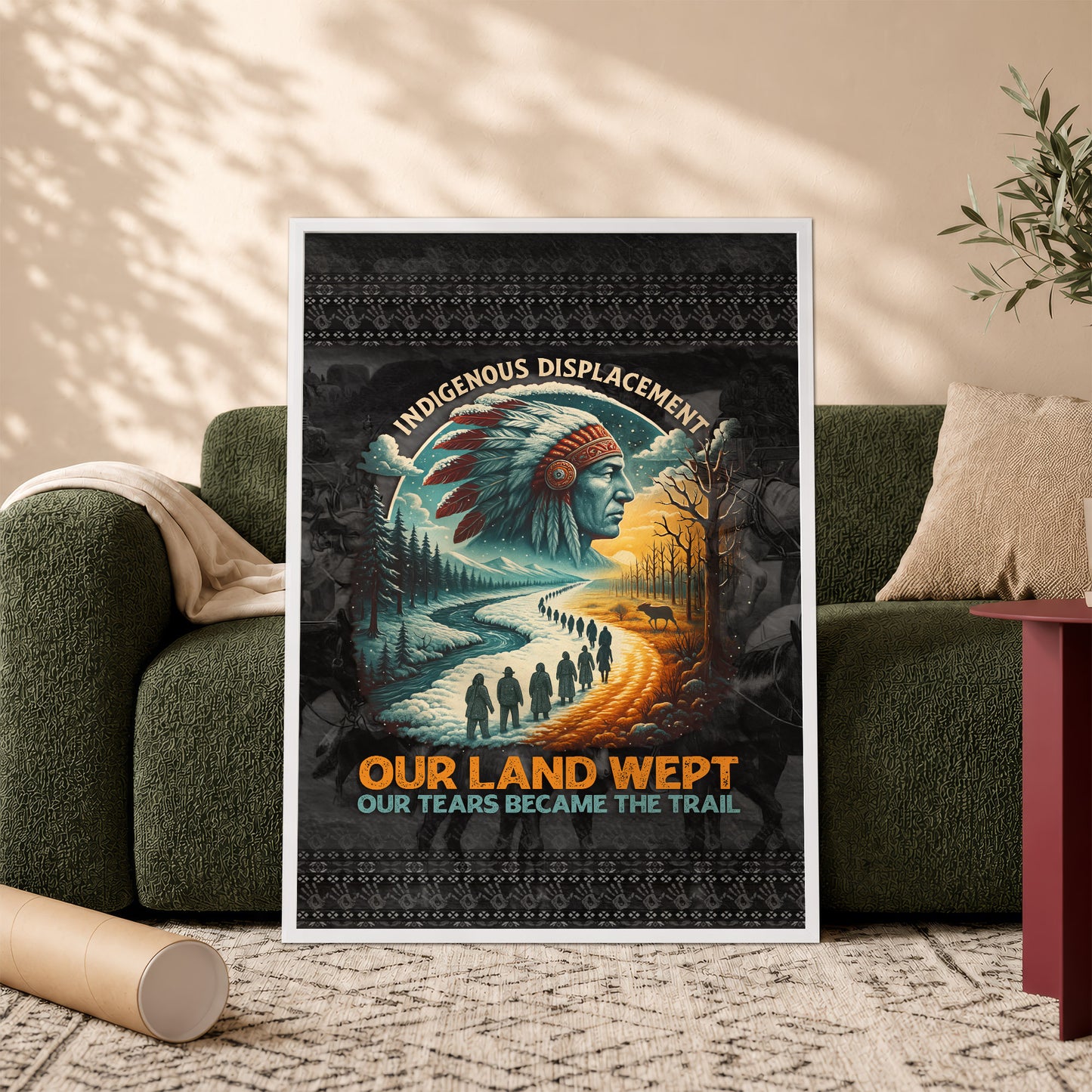 Our Land Wept Indigenous Displacement Trail of Tears Wall Art Poster/Canvas
