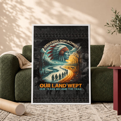 Our Land Wept Indigenous Displacement Trail of Tears Wall Art Poster/Canvas