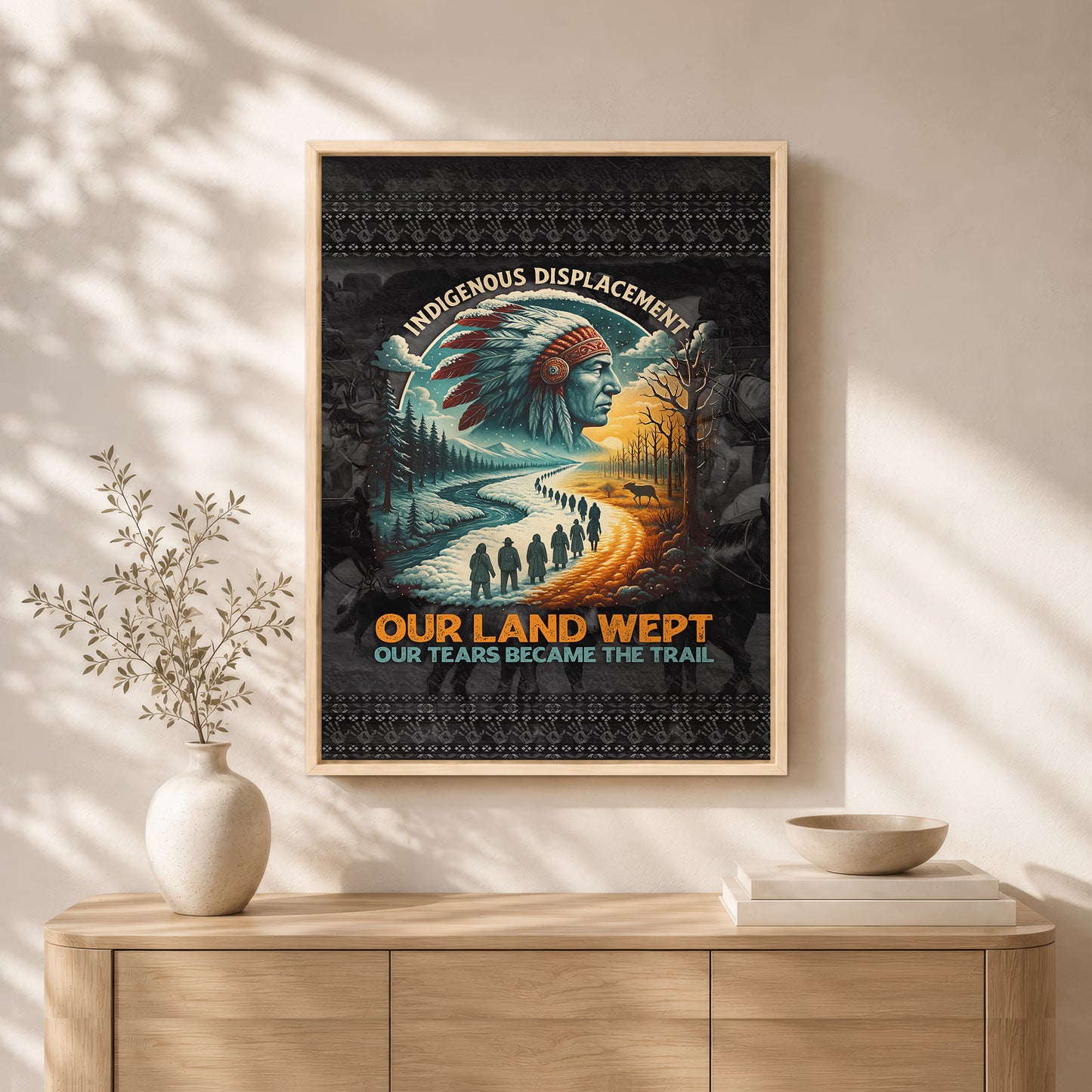 Our Land Wept Indigenous Displacement Trail of Tears Wall Art Poster/Canvas