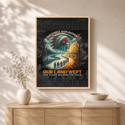 Our Land Wept Indigenous Displacement Trail of Tears Wall Art Poster/Canvas