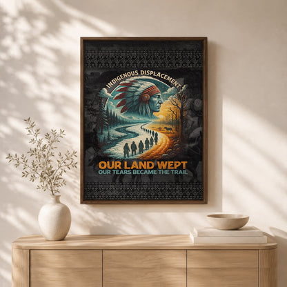 Our Land Wept Indigenous Displacement Trail of Tears Wall Art Poster/Canvas
