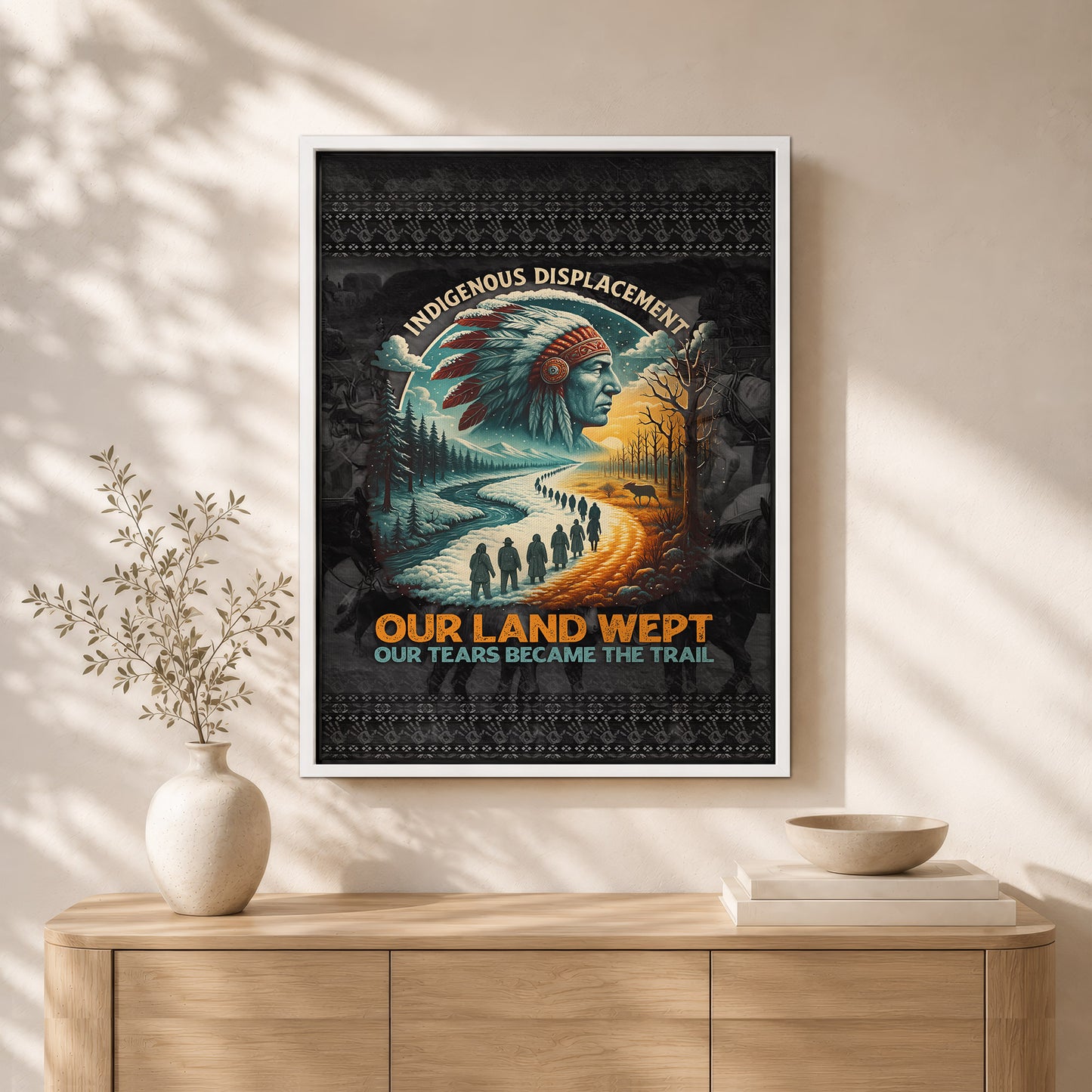 Our Land Wept Indigenous Displacement Trail of Tears Wall Art Poster/Canvas
