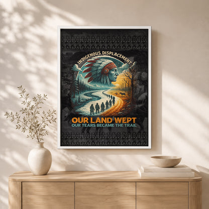 Our Land Wept Indigenous Displacement Trail of Tears Wall Art Poster/Canvas