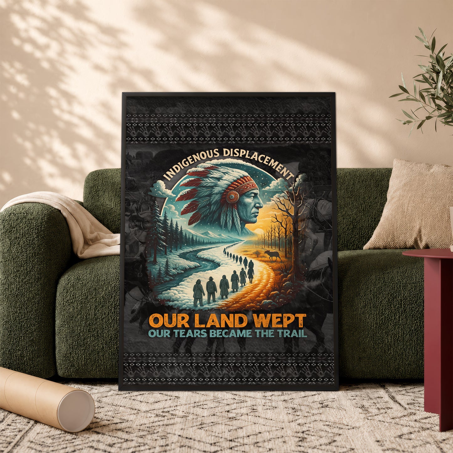 Our Land Wept Indigenous Displacement Trail of Tears Wall Art Poster/Canvas