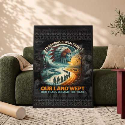 Our Land Wept Indigenous Displacement Trail of Tears Wall Art Poster/Canvas