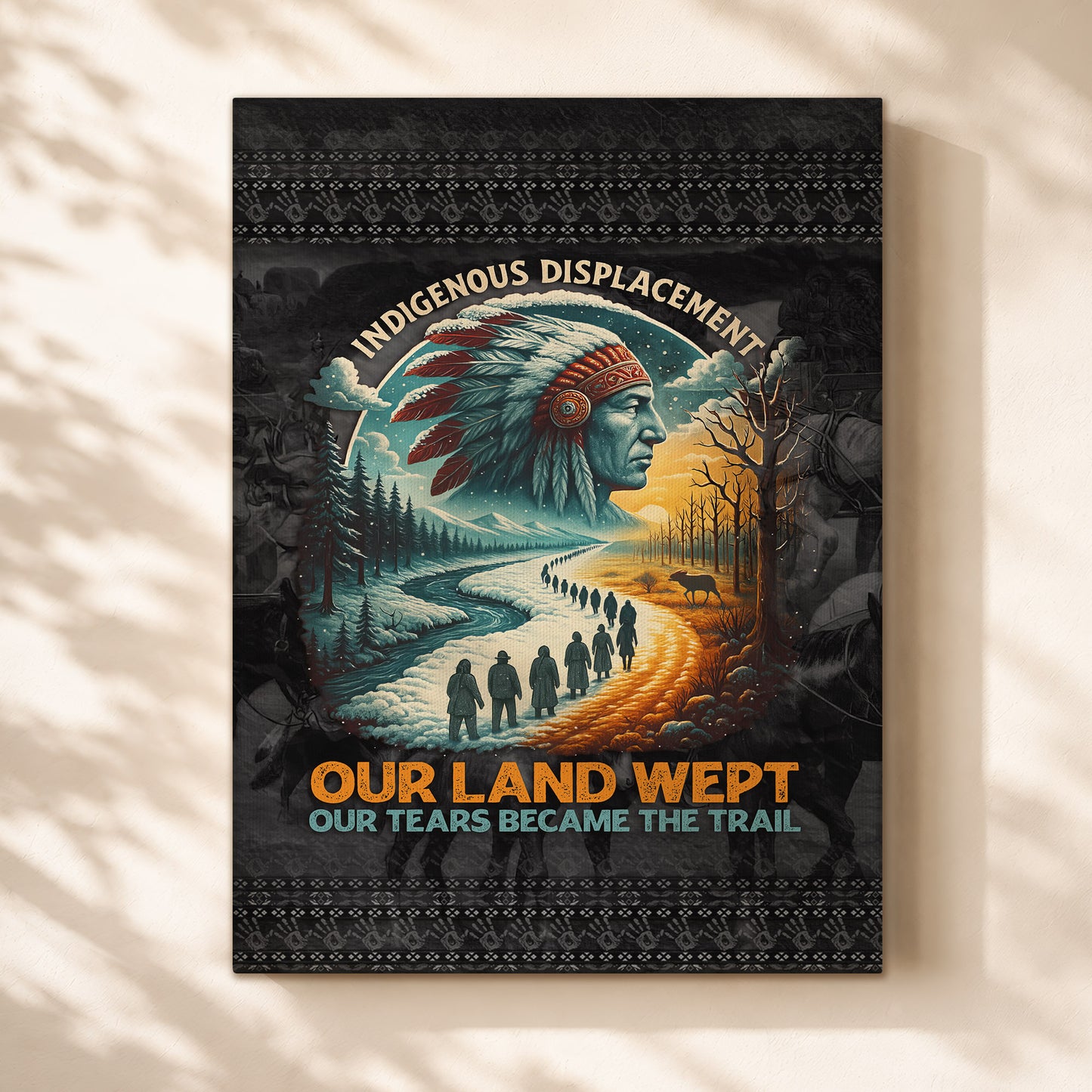 Our Land Wept Indigenous Displacement Trail of Tears Wall Art Poster/Canvas