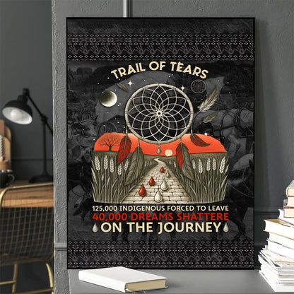 Trail Of Tears - 125000 Indigenous Forced To Leave 40000 Dreams Shattere Poster/Canvas