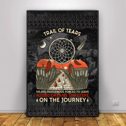 Trail Of Tears - 125000 Indigenous Forced To Leave 40000 Dreams Shattere Poster/Canvas