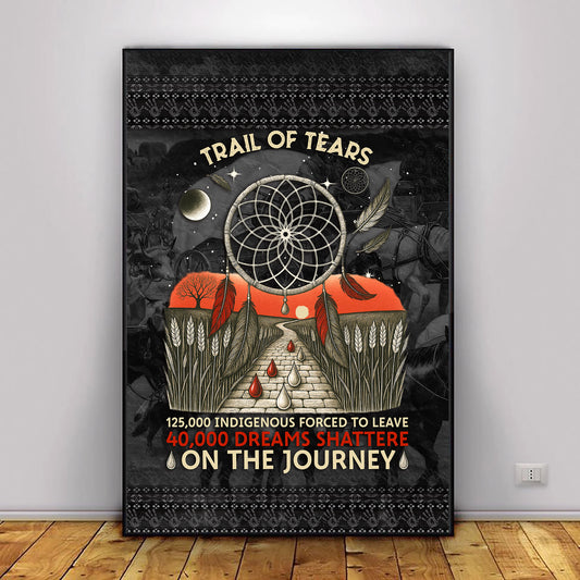 Trail Of Tears - 125000 Indigenous Forced To Leave 40000 Dreams Shattere Poster/Canvas