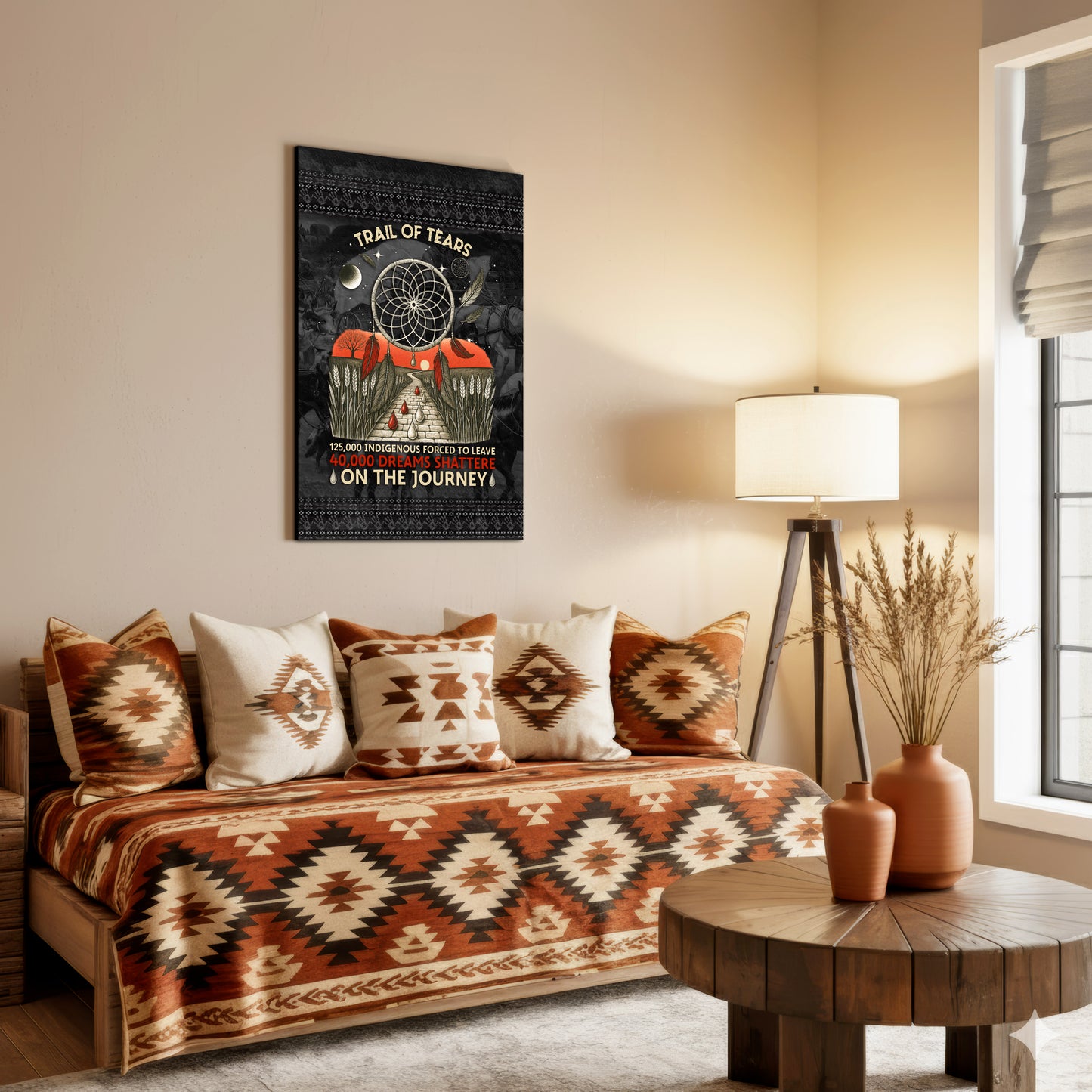 Trail Of Tears - 125000 Indigenous Forced To Leave 40000 Dreams Shattere Poster/Canvas