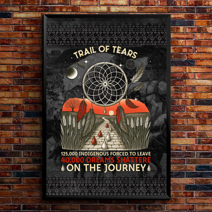 Trail Of Tears - 125000 Indigenous Forced To Leave 40000 Dreams Shattere Poster/Canvas