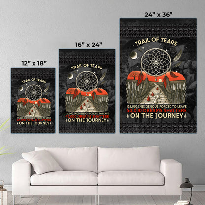 Trail Of Tears - 125000 Indigenous Forced To Leave 40000 Dreams Shattere Poster/Canvas