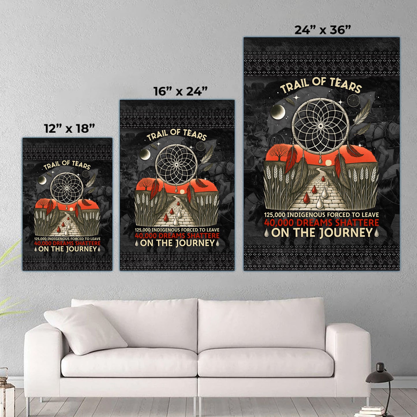 Trail Of Tears - 125000 Indigenous Forced To Leave 40000 Dreams Shattere Poster/Canvas