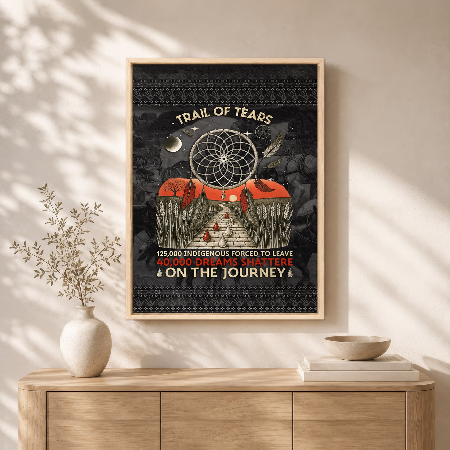 Trail Of Tears - 125000 Indigenous Forced To Leave 40000 Dreams Shattere Poster/Canvas