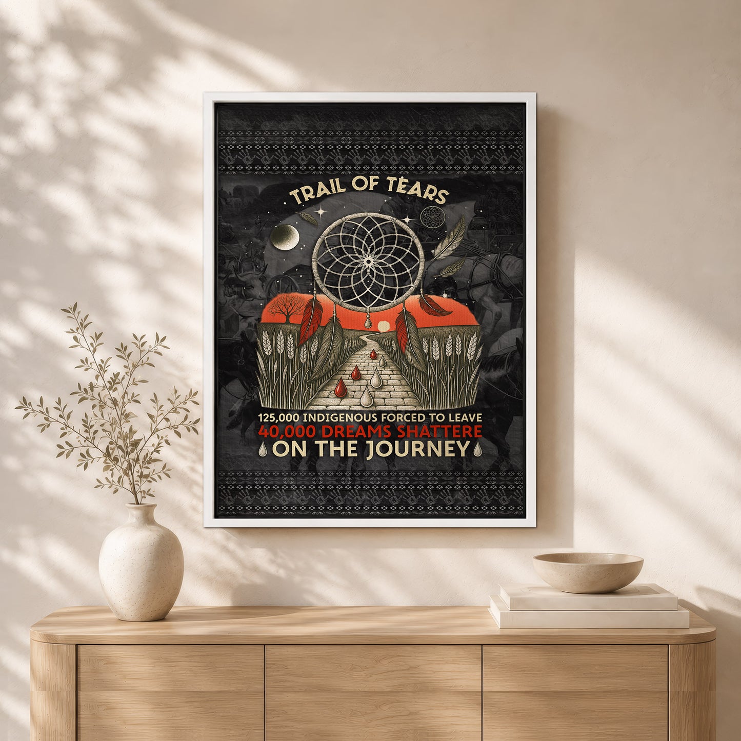 Trail Of Tears - 125000 Indigenous Forced To Leave 40000 Dreams Shattere Poster/Canvas