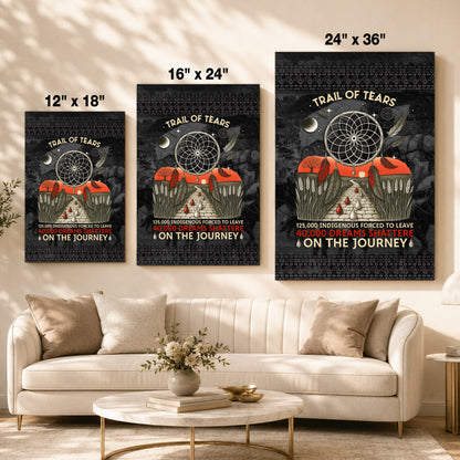 Trail Of Tears - 125000 Indigenous Forced To Leave 40000 Dreams Shattere Poster/Canvas