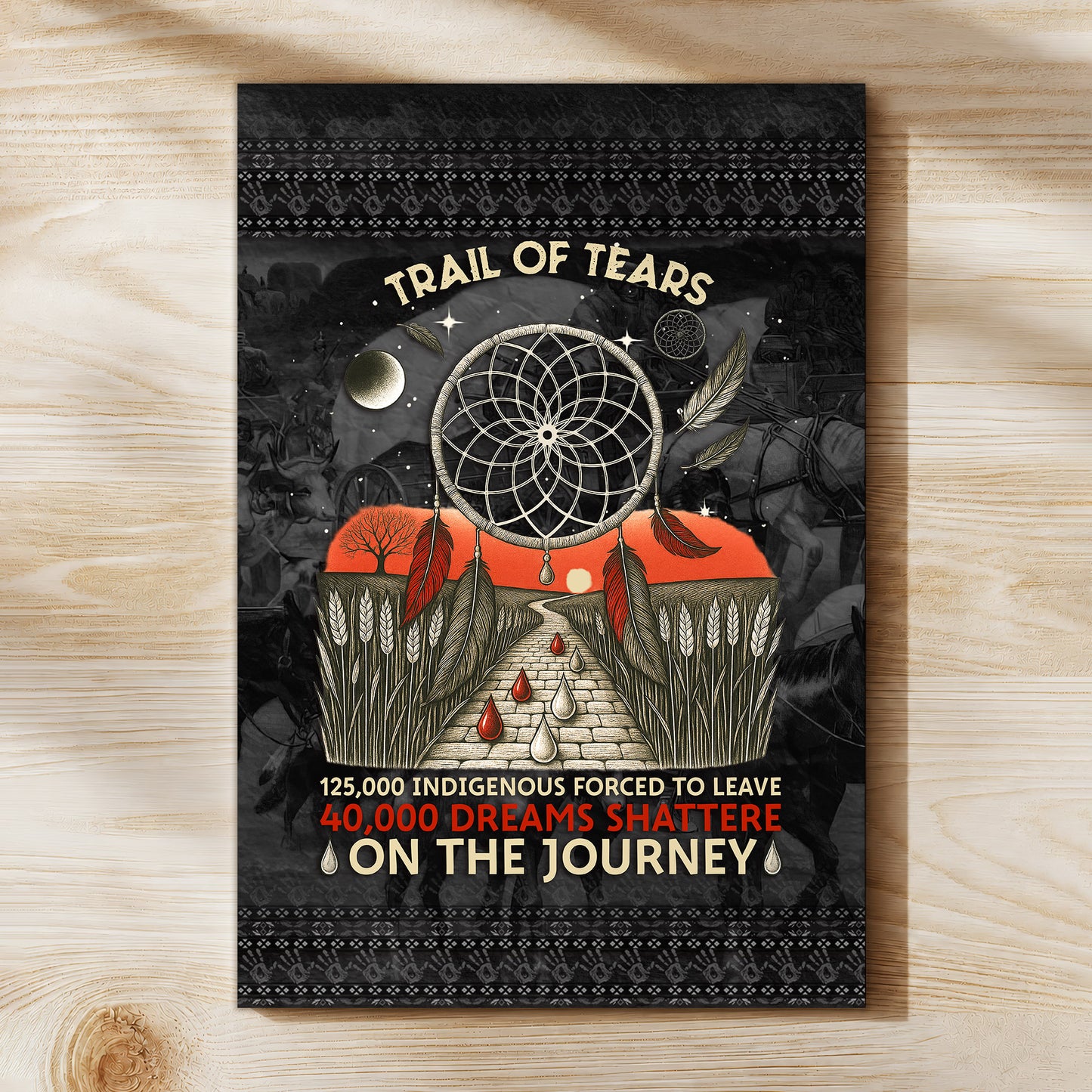 Trail Of Tears - 125000 Indigenous Forced To Leave 40000 Dreams Shattere Poster/Canvas