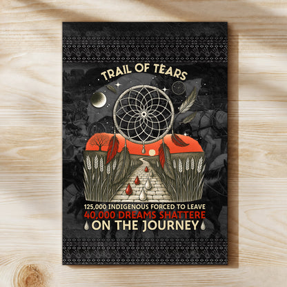 Trail Of Tears - 125000 Indigenous Forced To Leave 40000 Dreams Shattere Poster/Canvas