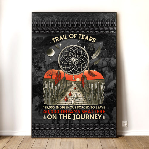 Trail Of Tears - 125000 Indigenous Forced To Leave 40000 Dreams Shattere Poster/Canvas