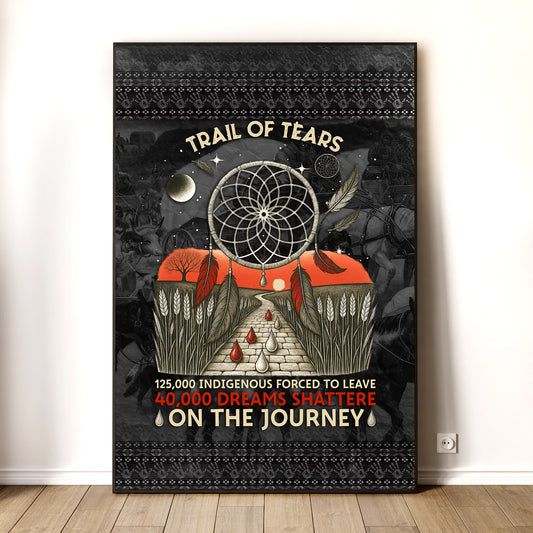 Trail Of Tears - 125000 Indigenous Forced To Leave 40000 Dreams Shattere Poster/Canvas