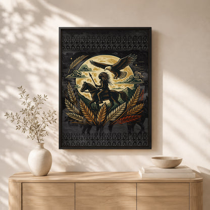 Trail Of Tears - Native American Chief Ride Horse Poster/Canvas