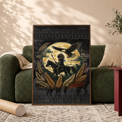 Trail Of Tears - Native American Chief Ride Horse Poster/Canvas