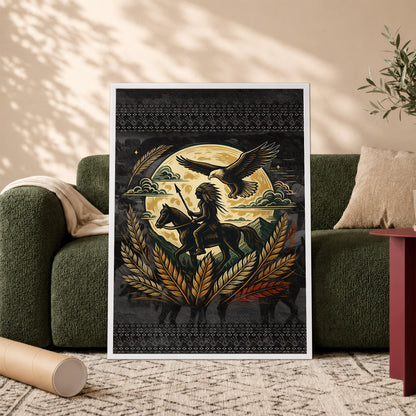Trail Of Tears - Native American Chief Ride Horse Poster/Canvas