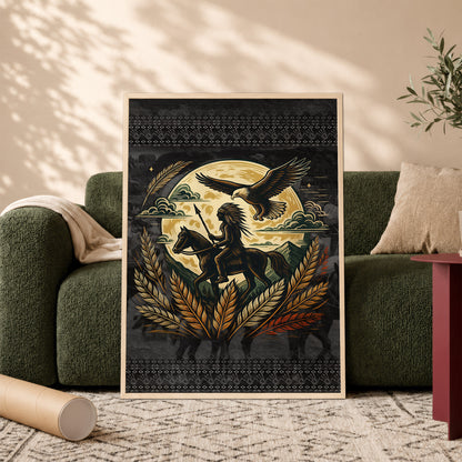 Trail Of Tears - Native American Chief Ride Horse Poster/Canvas