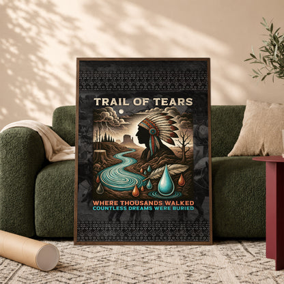 Trail Of Tears - Where Thousands Walked Countless Dreams Were Buried Poster/Canvas