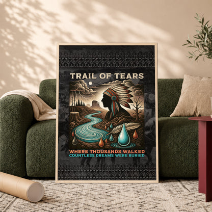 Trail Of Tears - Where Thousands Walked Countless Dreams Were Buried Poster/Canvas