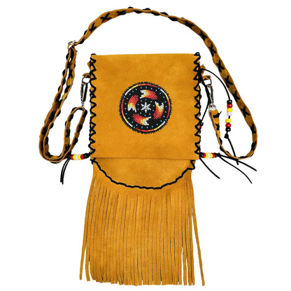 [Sale Off 50%] MMIW Handmade Leather Beaded Bag