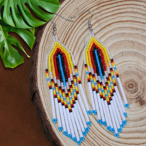 Sunrise Glow Beaded Earrings
