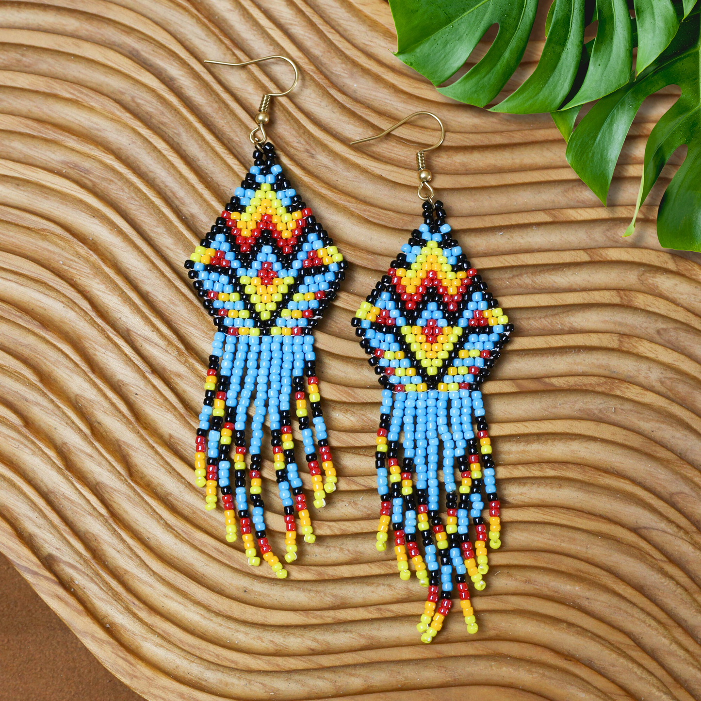 Skyfire Tribal Beaded Earrings