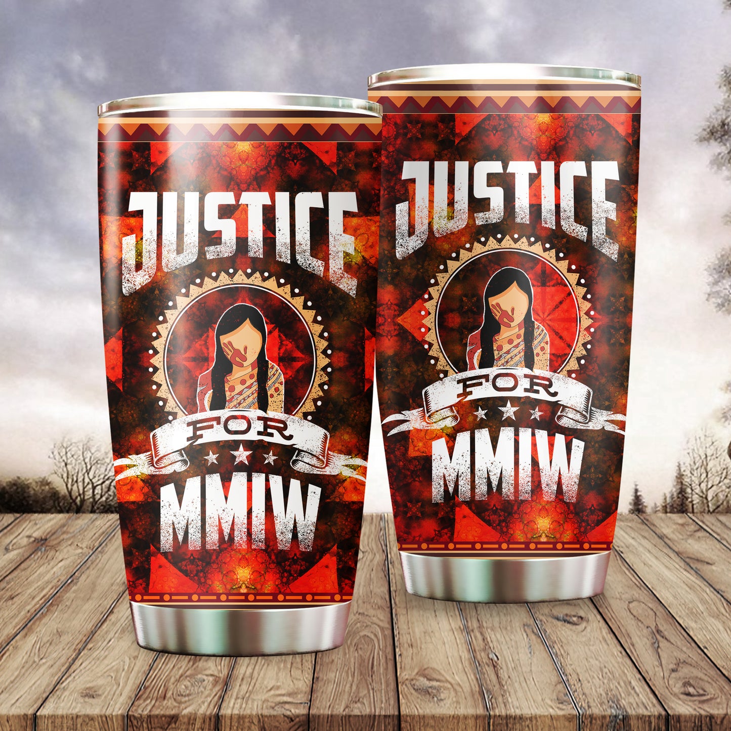 Justice For MMIW -  Native American Stainless Steel Tumbler 016